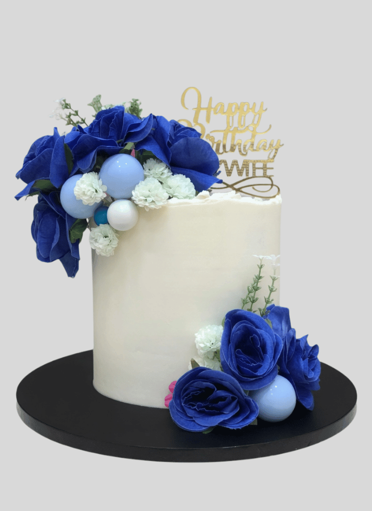 Beauteous Blue Rose Cake