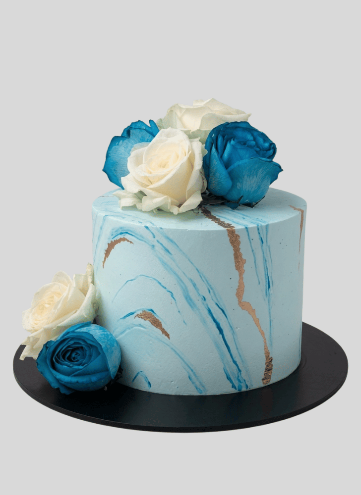 Bewitching Blue Rose Cake