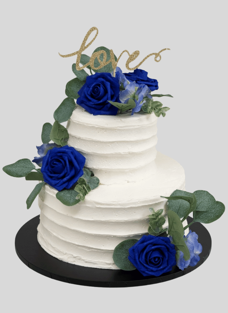 Captivating Blue Rose Cake