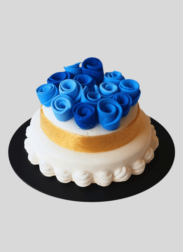Charming Blue Rose Cake
