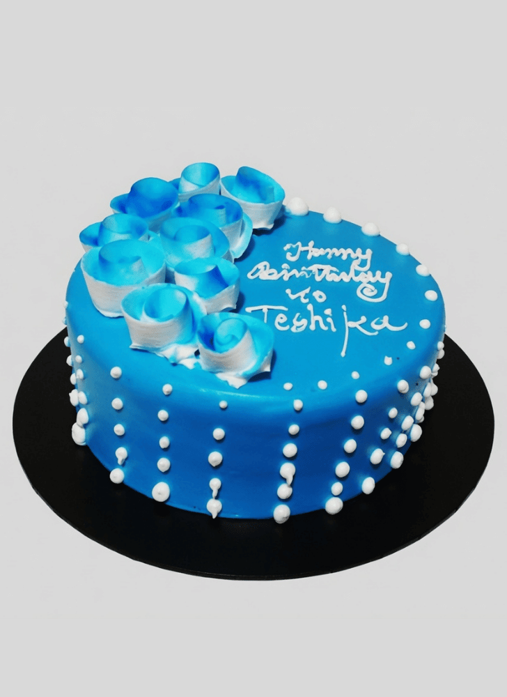 Comely Blue Rose Cake