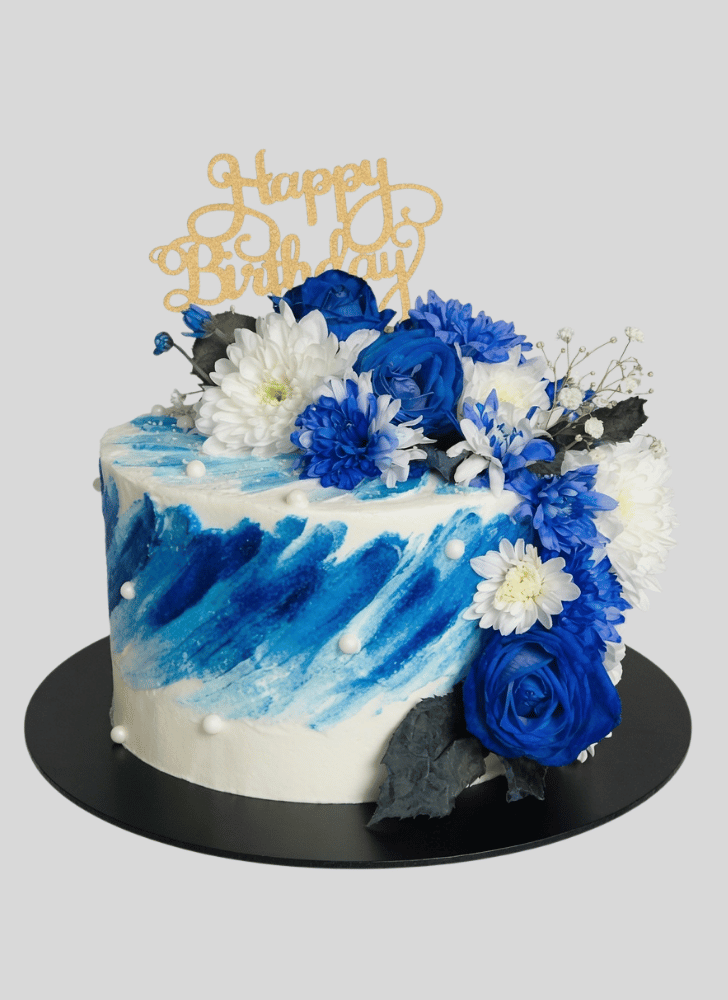 Cute Blue Rose Cake