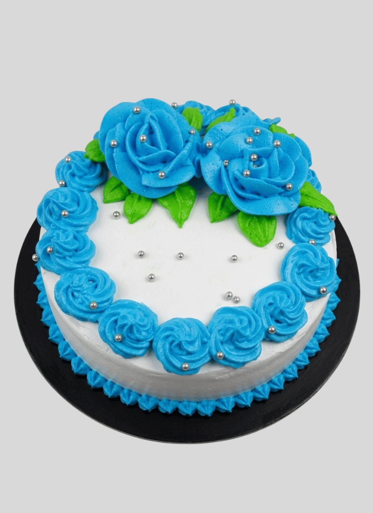 Dazzling Blue Rose Cake