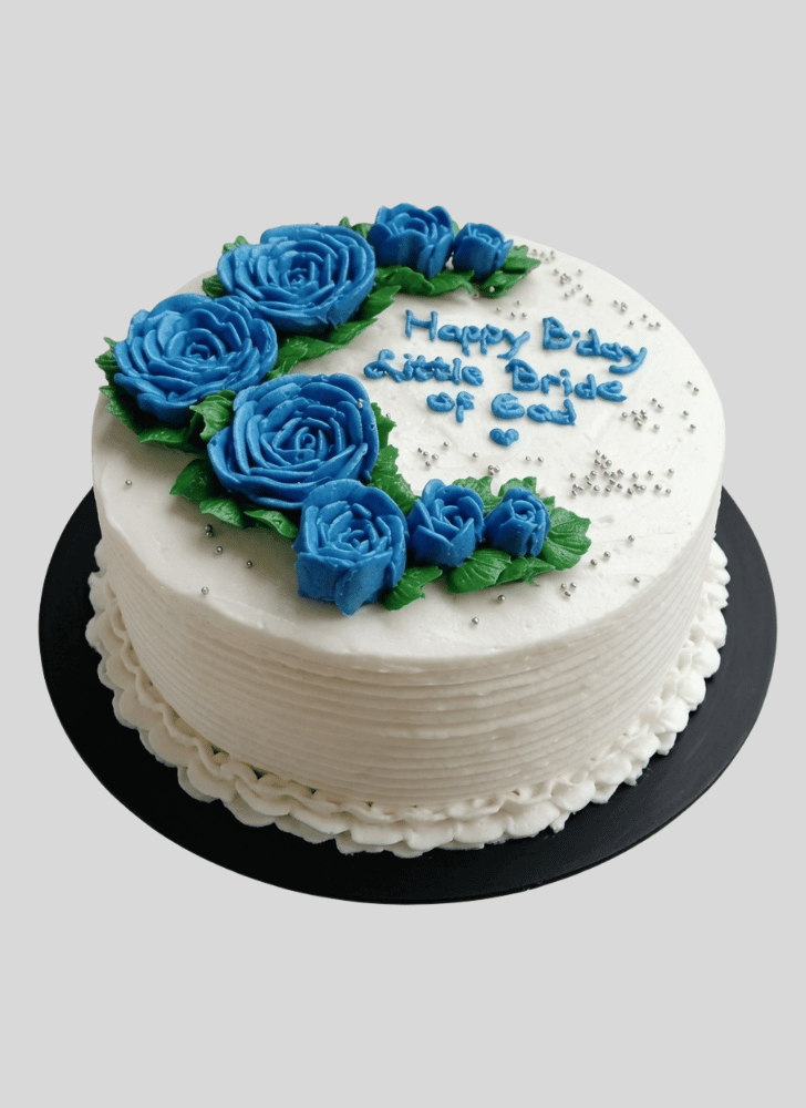 Delightful Blue Rose Cake