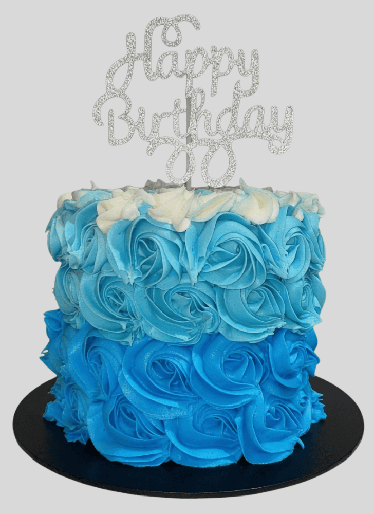 Excellent Blue Rose Cake