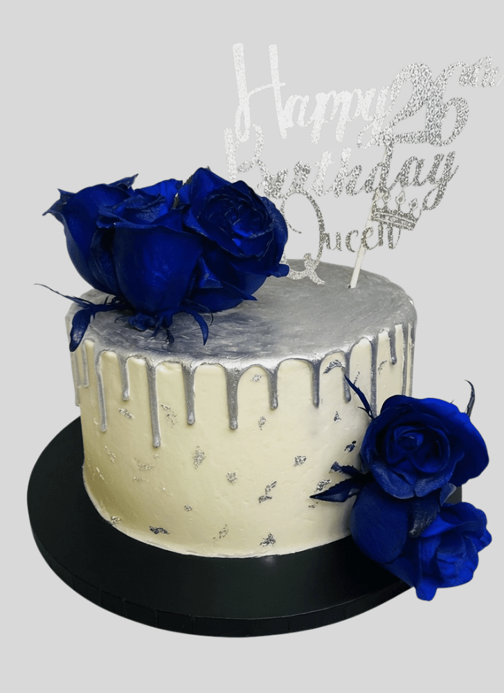 Exquisite Blue Rose Cake