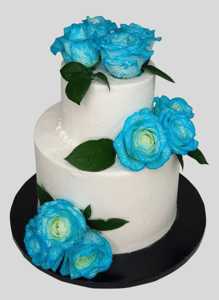 Fascinating Blue Rose Cake
