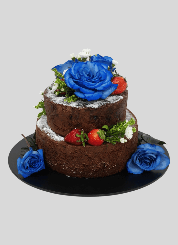 Gorgeous Blue Rose Cake