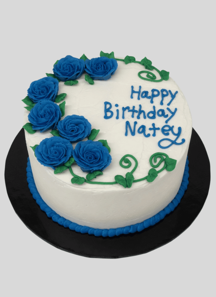 Graceful Blue Rose Cake