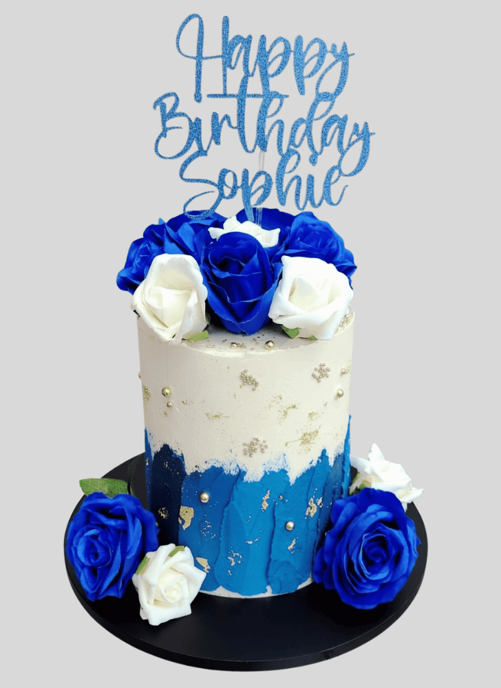 Grand Blue Rose Cake