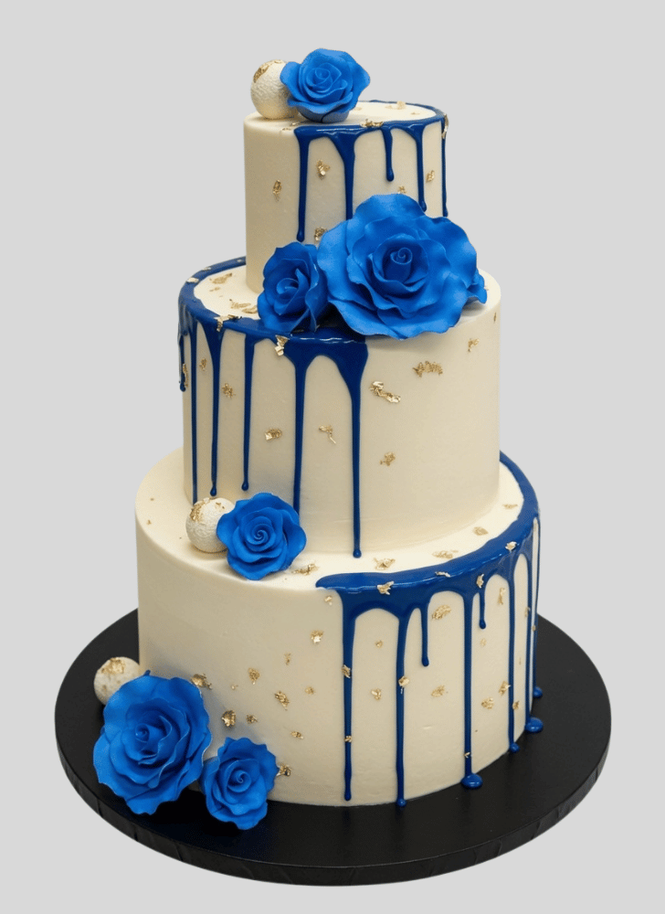 Handsome Blue Rose Cake