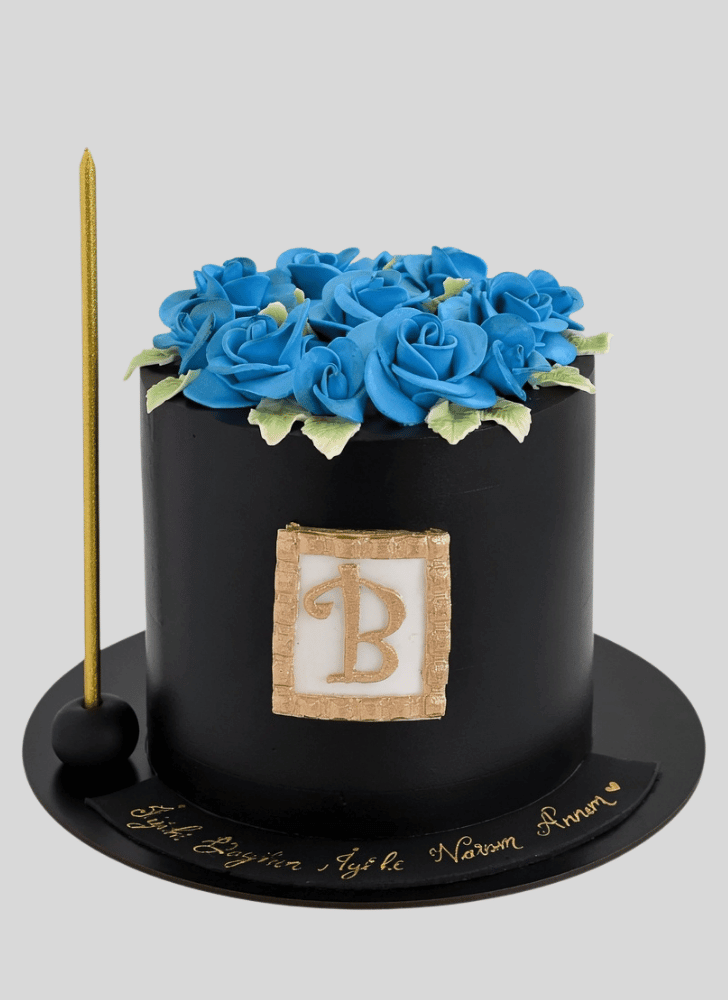 Inviting Blue Rose Cake