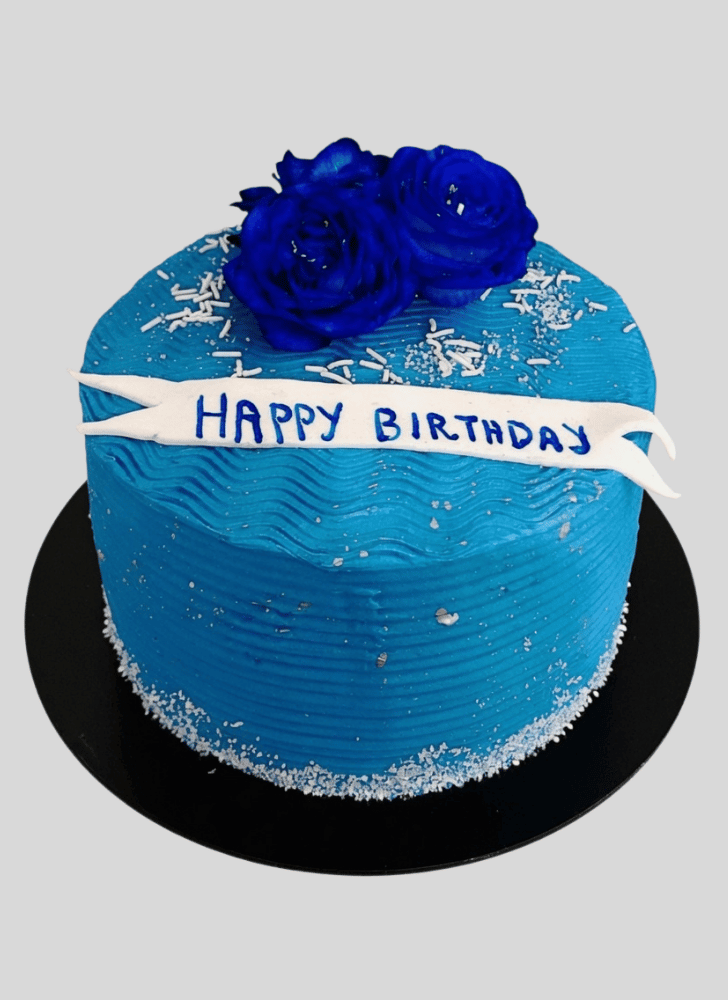 Mesmeric Blue Rose Cake