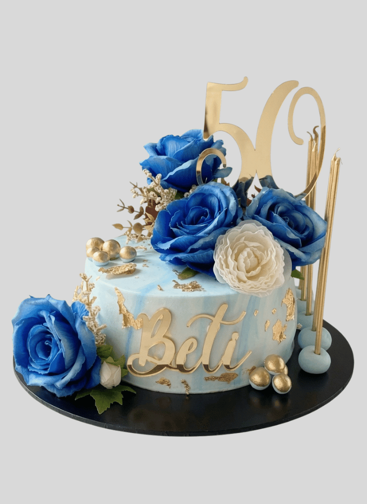 Ravishing Blue Rose Cake