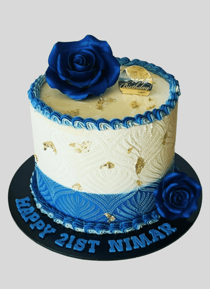 Refined Blue Rose Cake