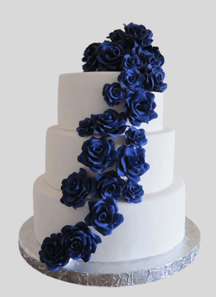 Resplendent Blue Rose Cake