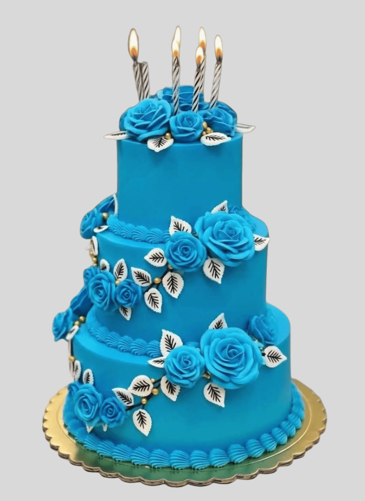 Shapely Blue Rose Cake