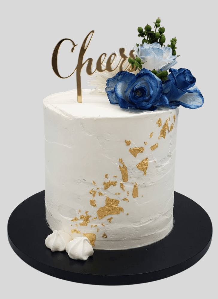 Splendid Blue Rose Cake