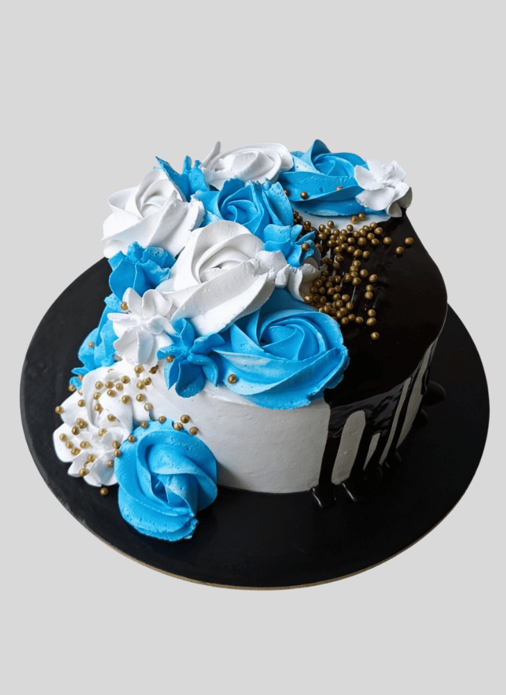 Stunning Blue Rose Cake