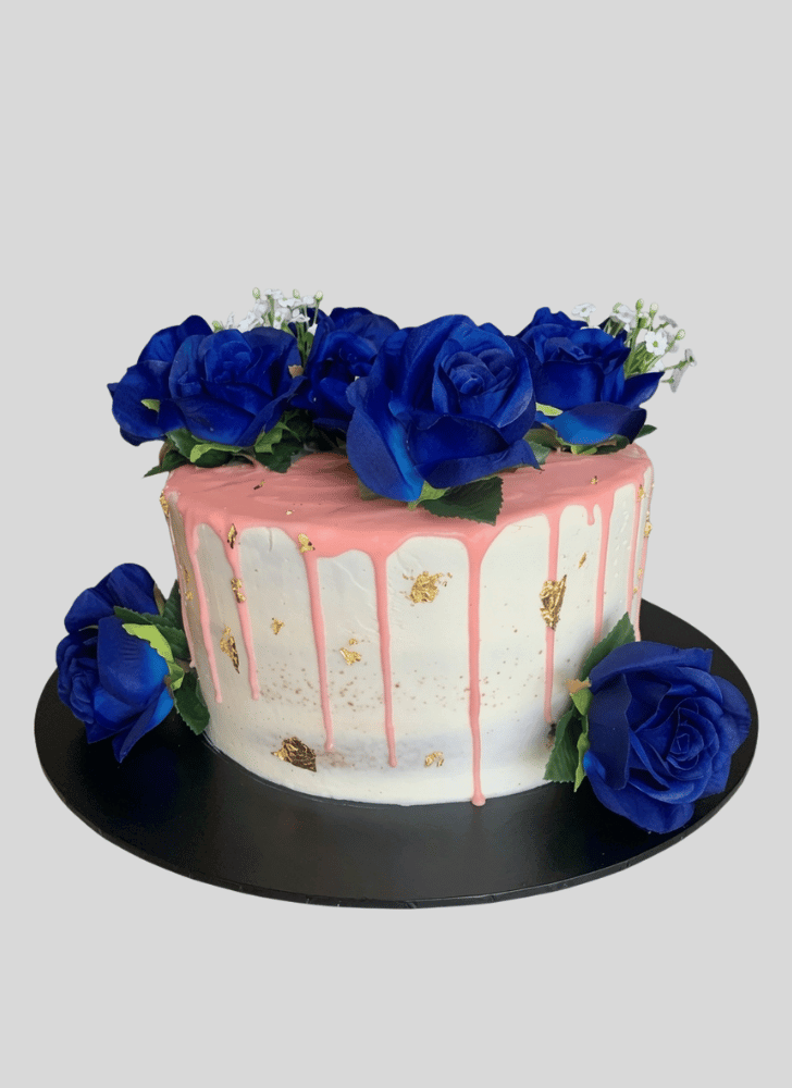 Wonderful Blue Rose Cake Design