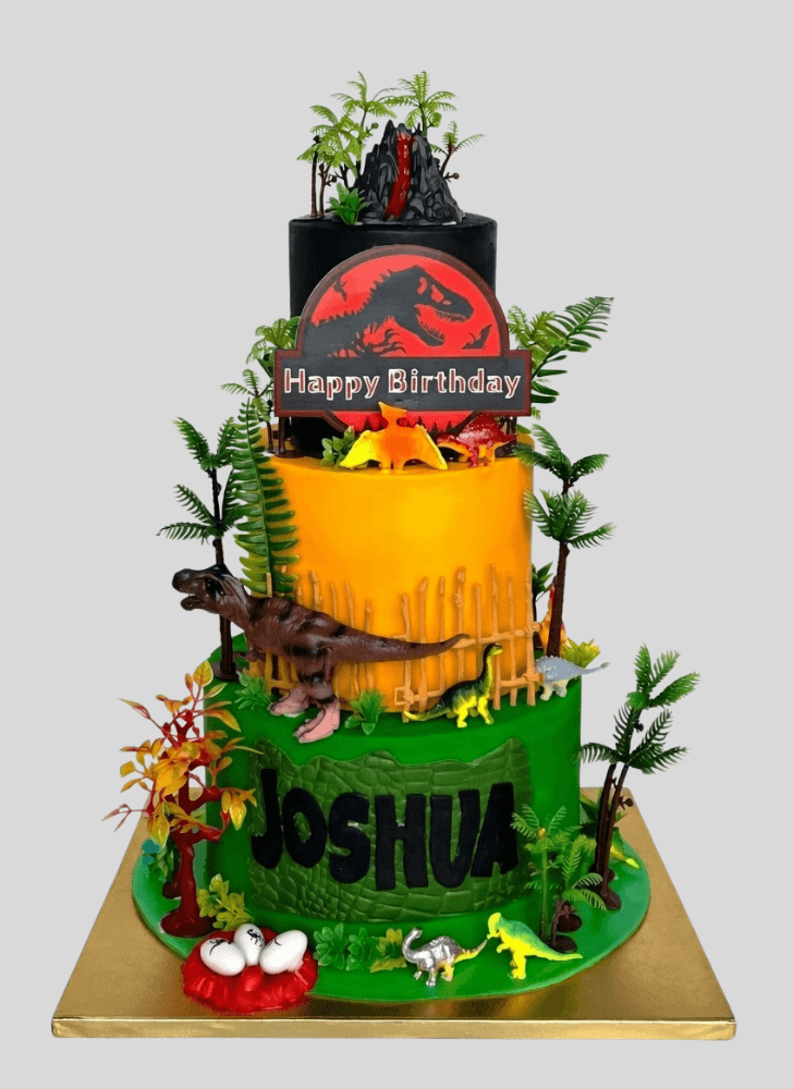 Inviting Dinosaur Cake