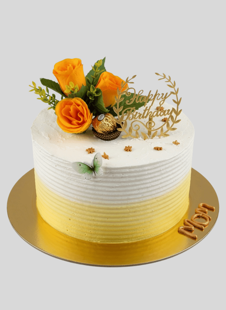 Adorable Yellow Rose Cake