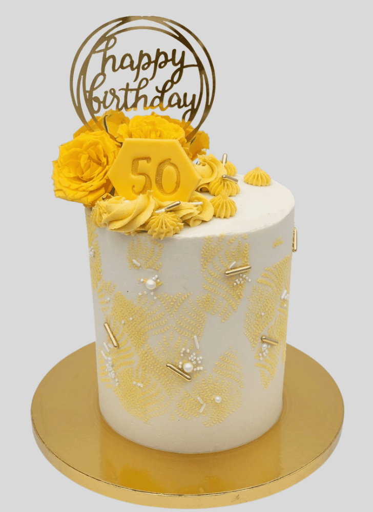 Alluring Yellow Rose Cake
