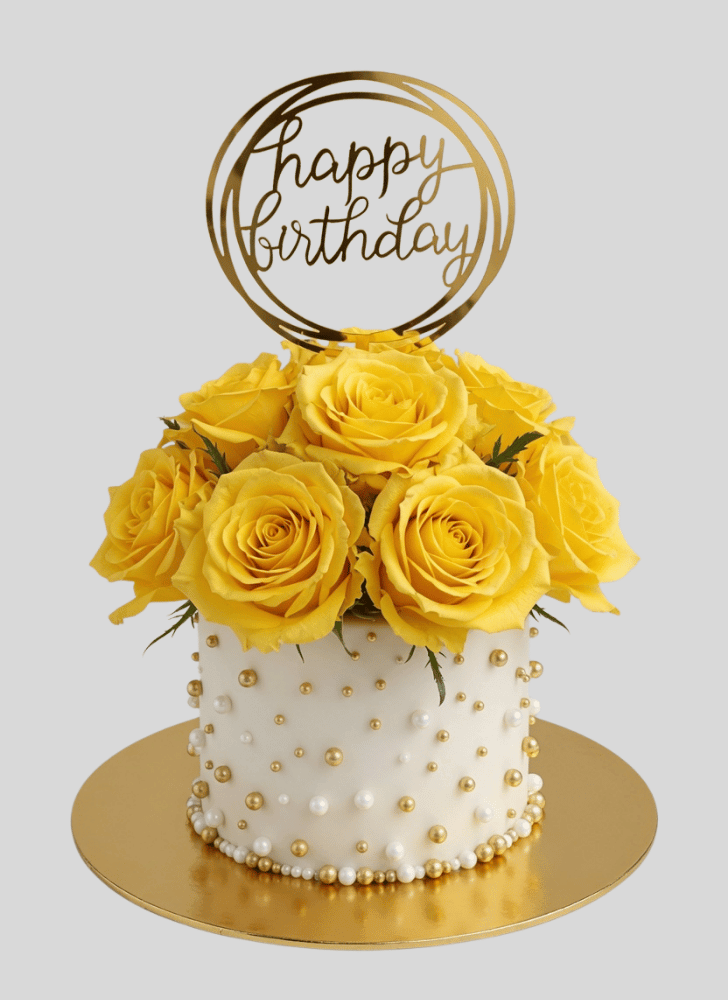 Captivating Yellow Rose Cake