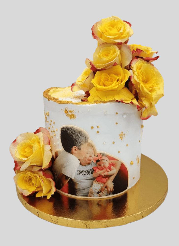 Charming Yellow Rose Cake