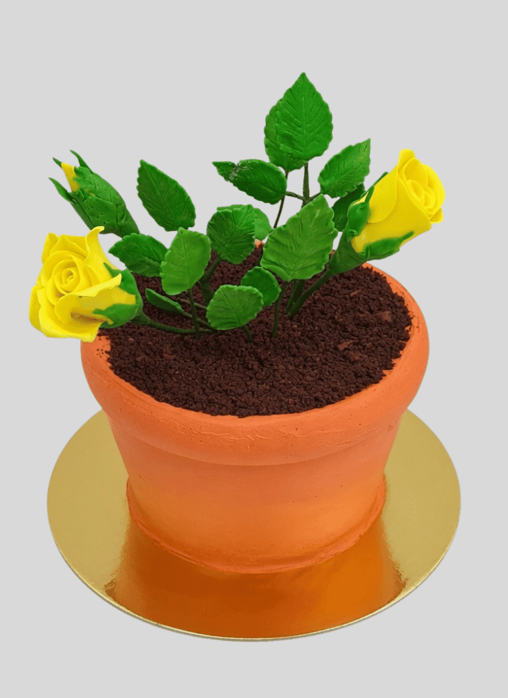 Classy Yellow Rose Cake