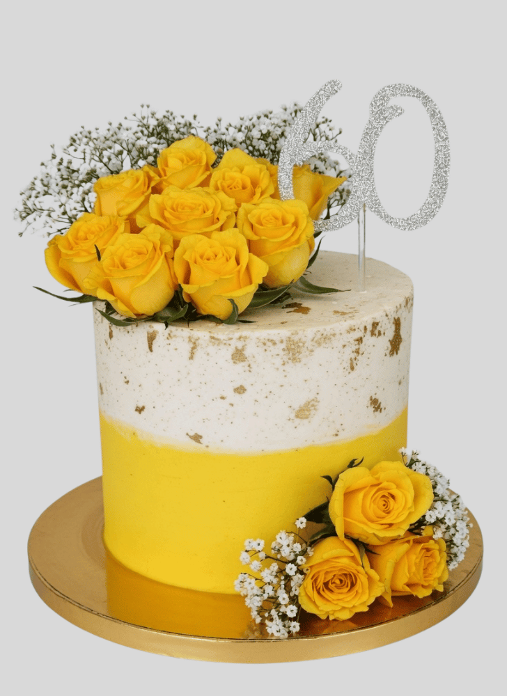 Dazzling Yellow Rose Cake