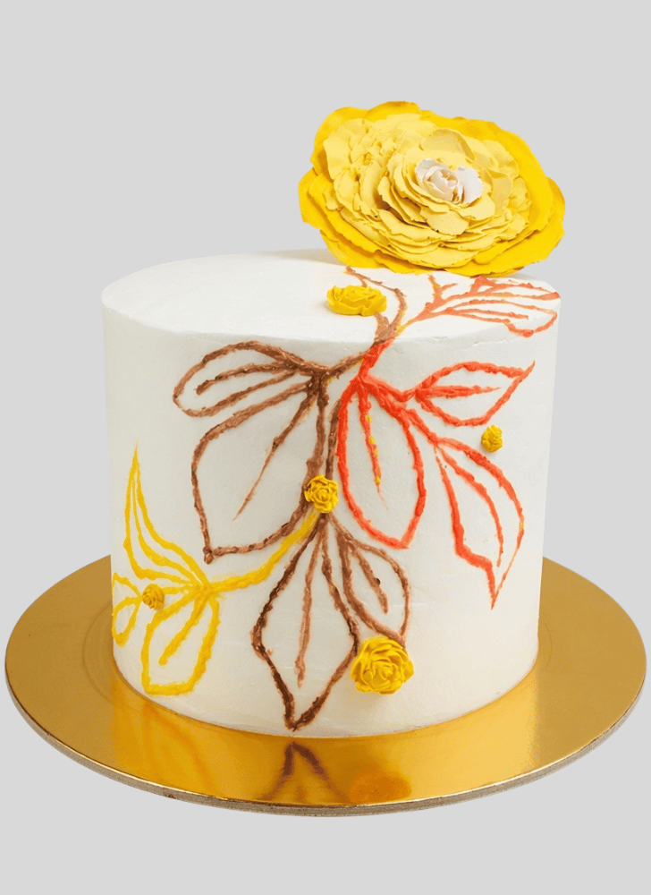 Delicate Yellow Rose Cake