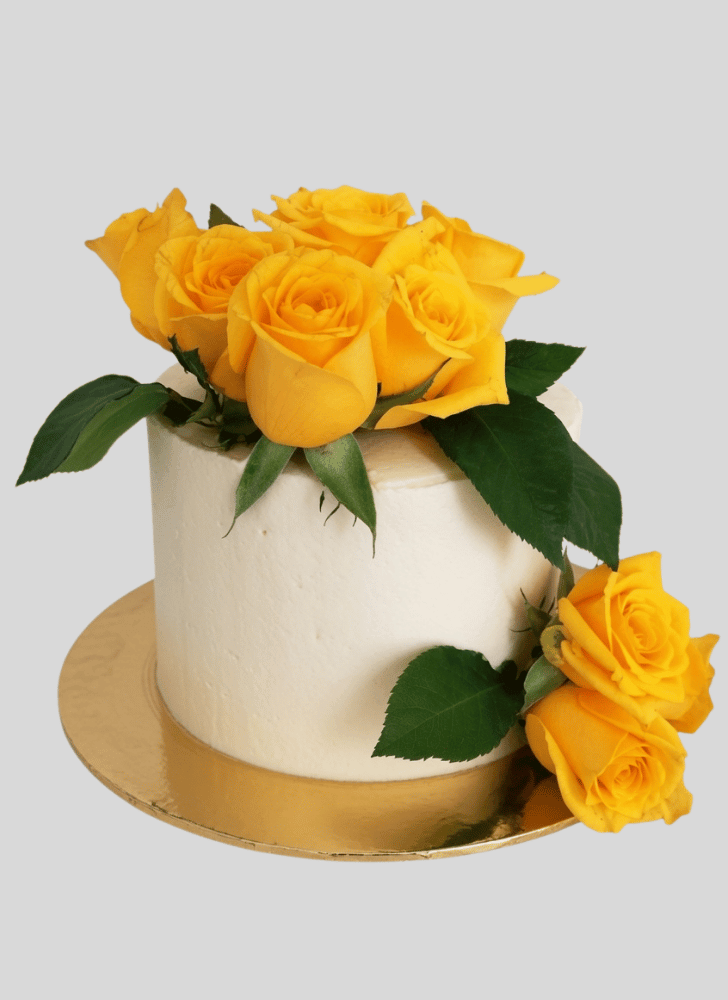 Enthralling Yellow Rose Cake
