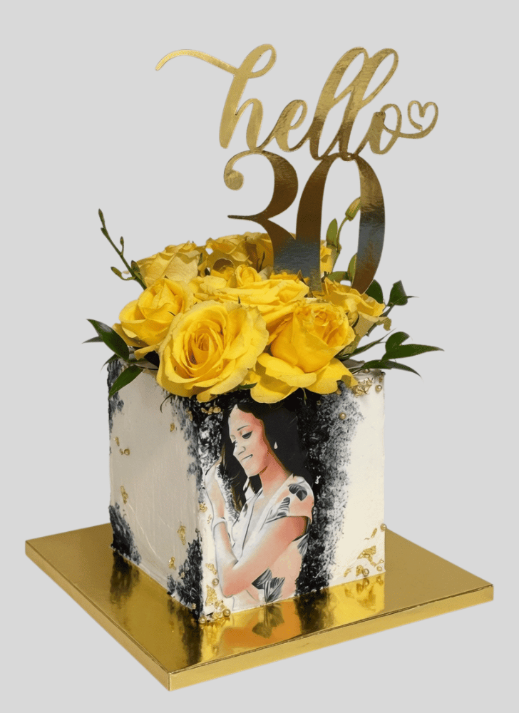 Enticing Yellow Rose Cake