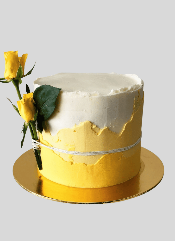 Lovely Yellow Rose Cake Design