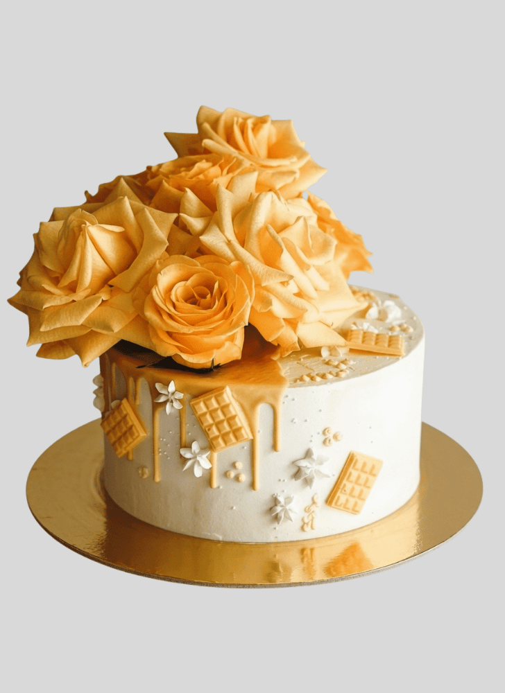 Mesmeric Yellow Rose Cake