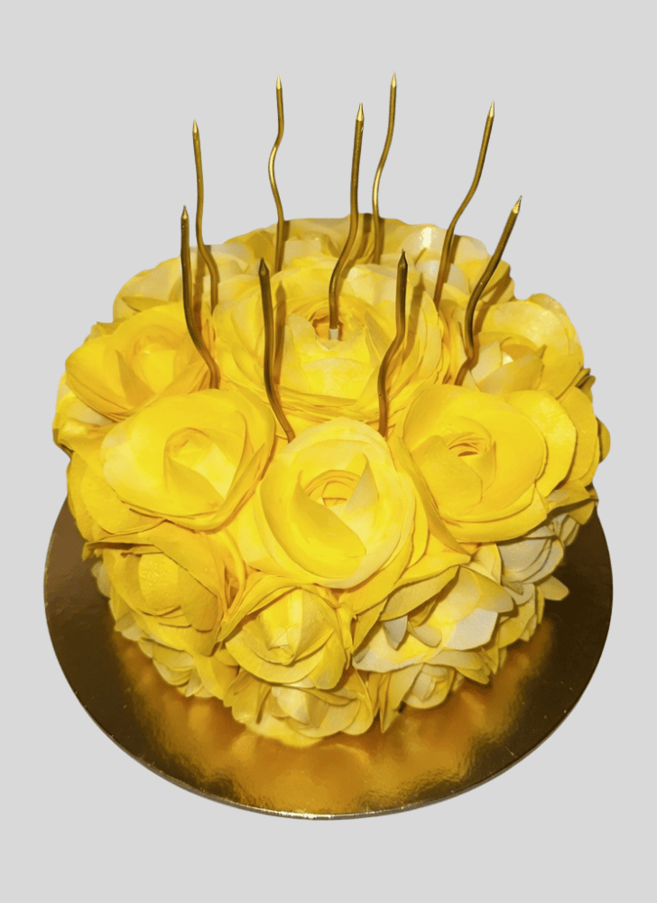 Radiant Yellow Rose Cake
