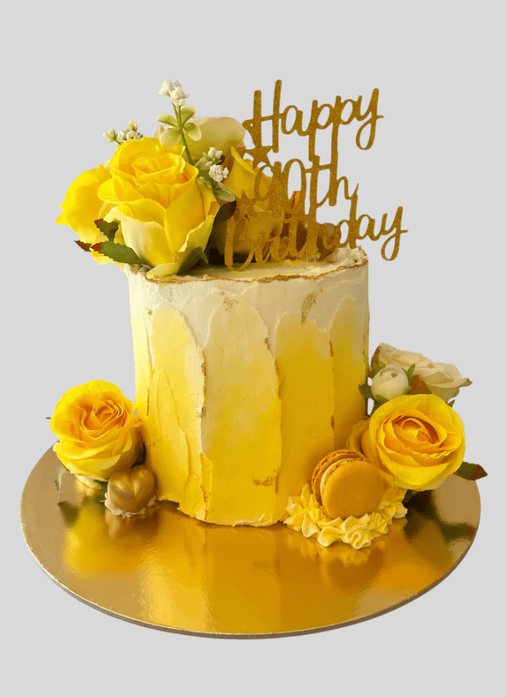 Ravishing Yellow Rose Cake