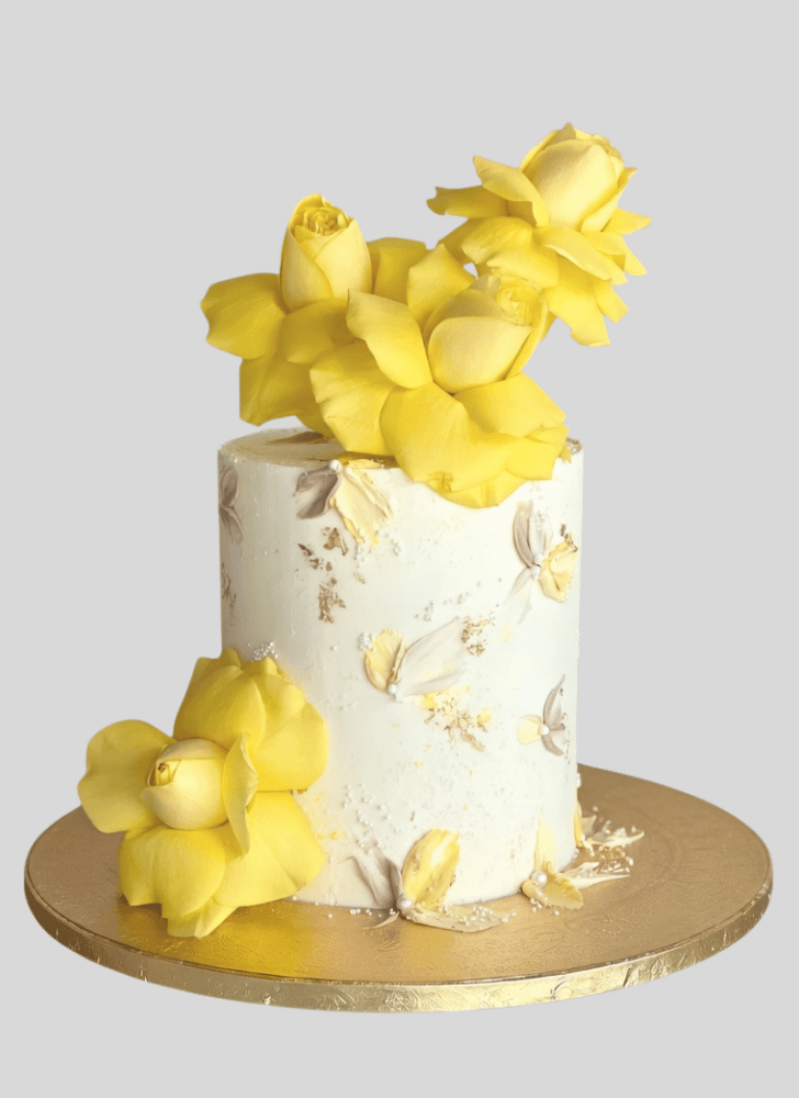 Shapely Yellow Rose Cake