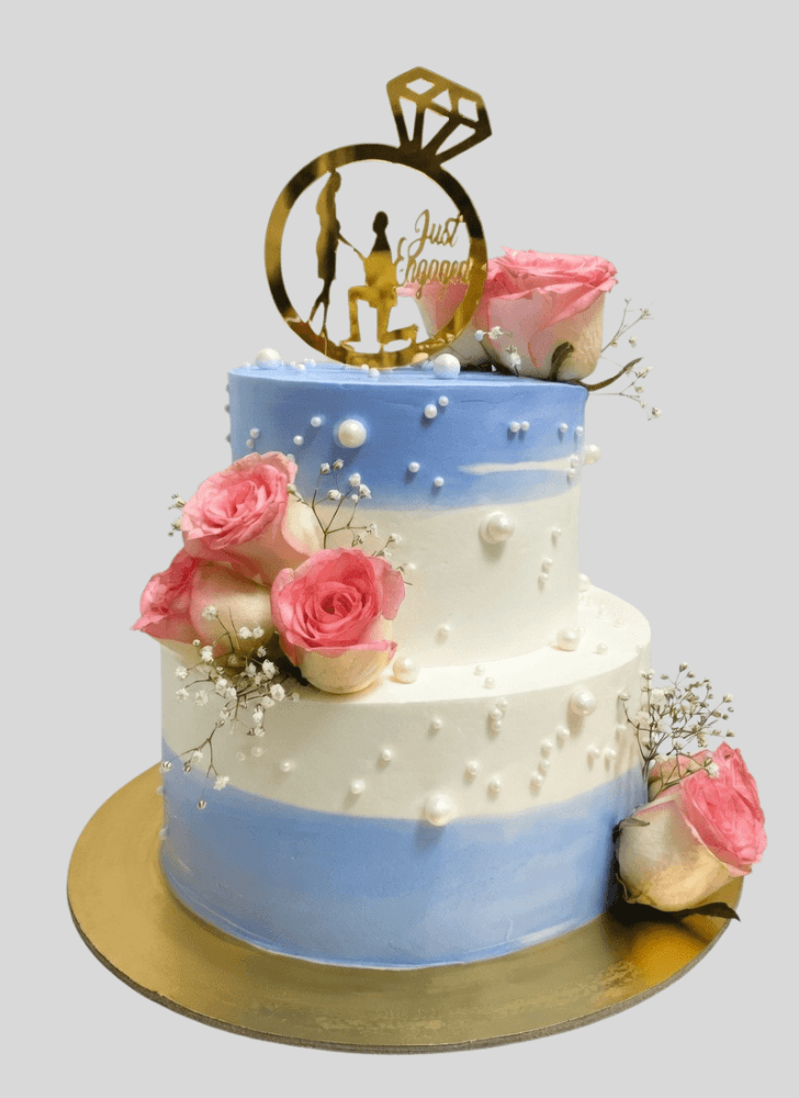 Classy Engagement Cake