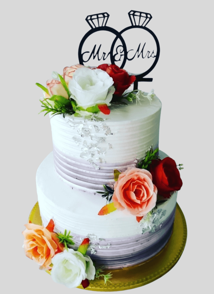 Graceful Engagement Cake