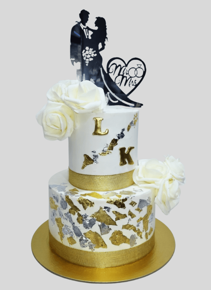 Pretty Engagement Cake