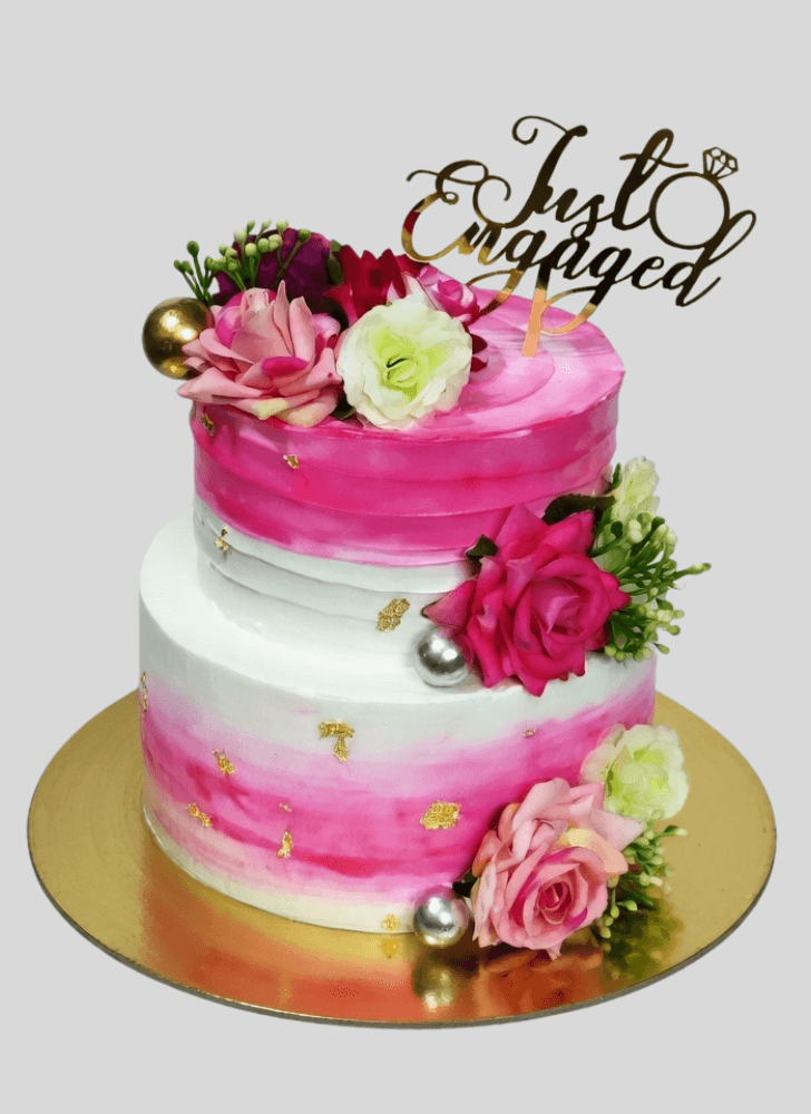 Wonderful Engagement Cake Design