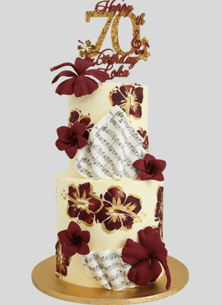 Admirable Hibiscus Flower Cake Design