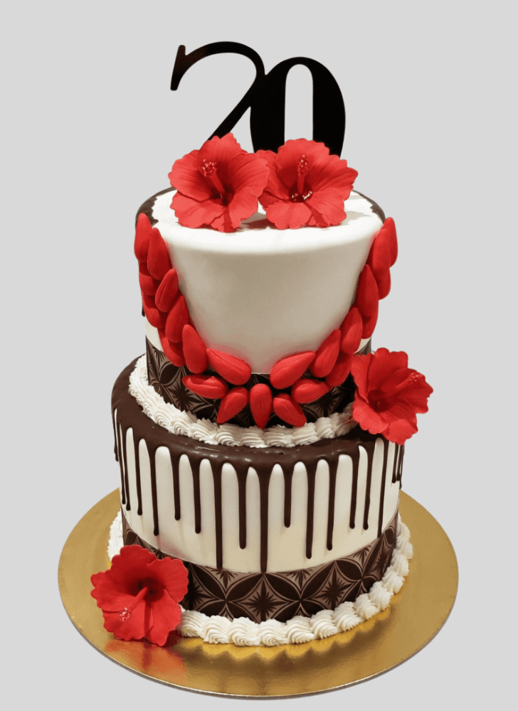 Beauteous Hibiscus Flower Cake