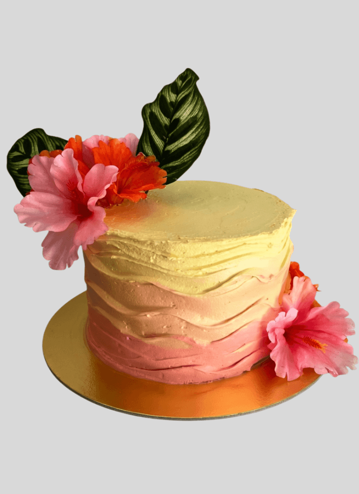 Captivating Hibiscus Flower Cake