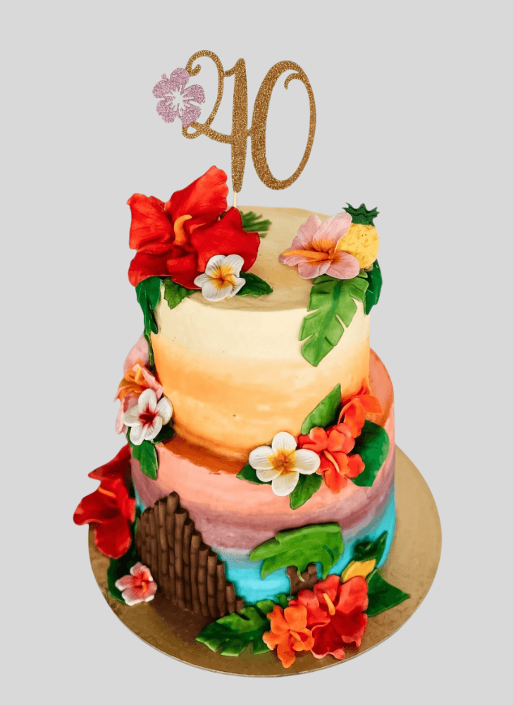 Charming Hibiscus Flower Cake
