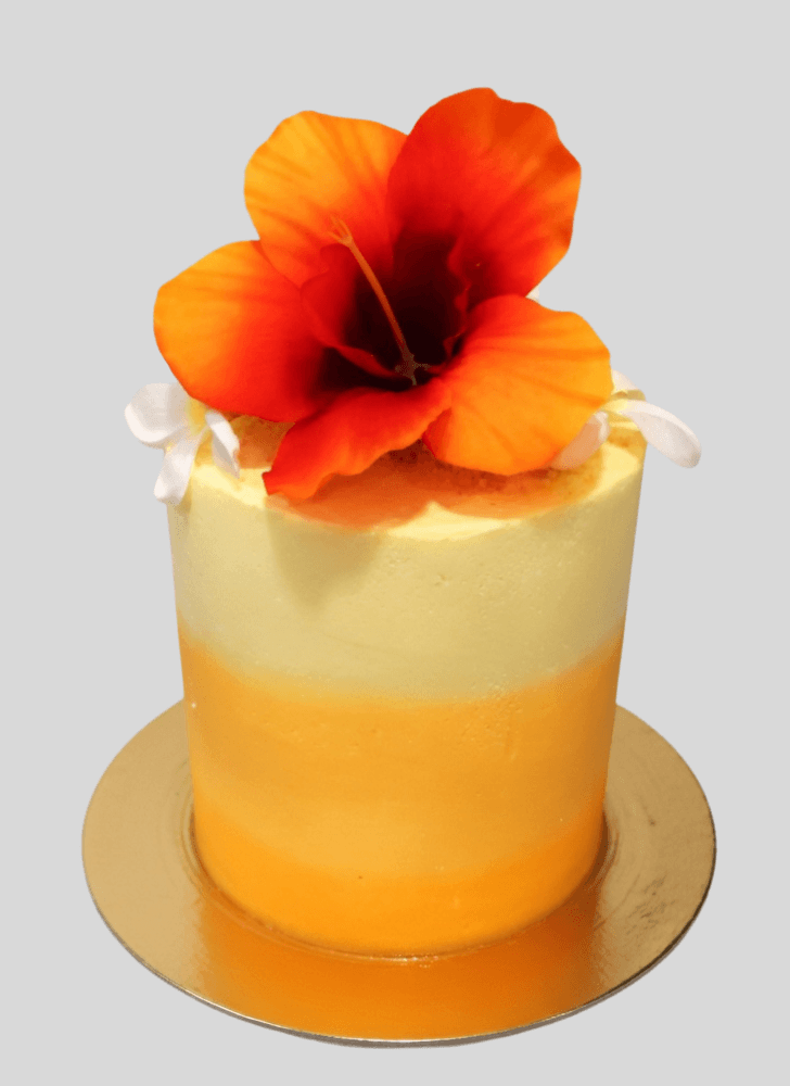 Classy Hibiscus Flower Cake