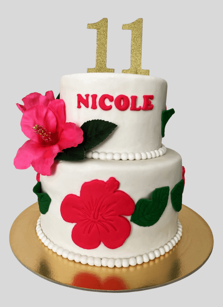 Comely Hibiscus Flower Cake