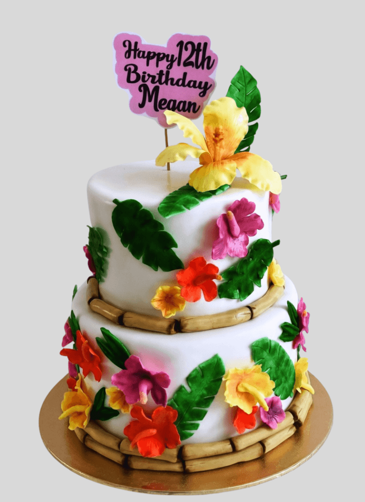 Delicate Hibiscus Flower Cake